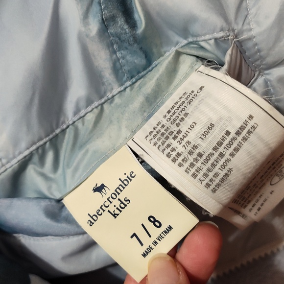 Abercrombie kids reversible puffer jacket size 7/8 - Picture 4 of 7